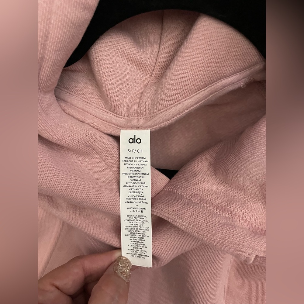 ALO Yoga NWT Make Waves Hoodie Sweatshirt Sunset Pink Tonal Size S Oversized - Picture 10 of 11